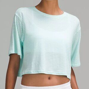 NWT lululemon Cortes Crop Tee *Shadow Stripe Ideal Mint